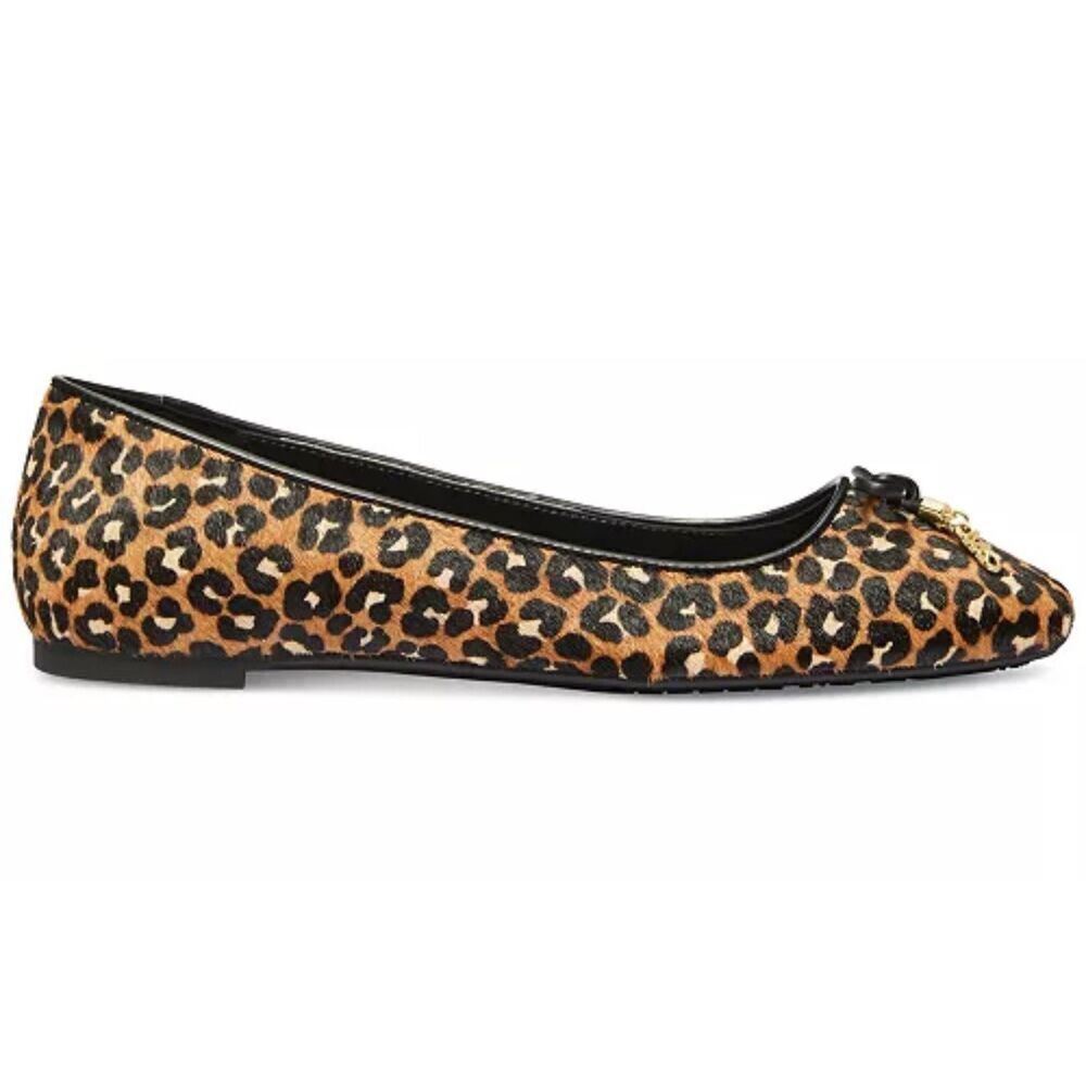MICHAEL Michael Kors NWT Designer Nori Slip-On Calf-Hair Ballet Flats Leopard Si - Picture 2 of 5